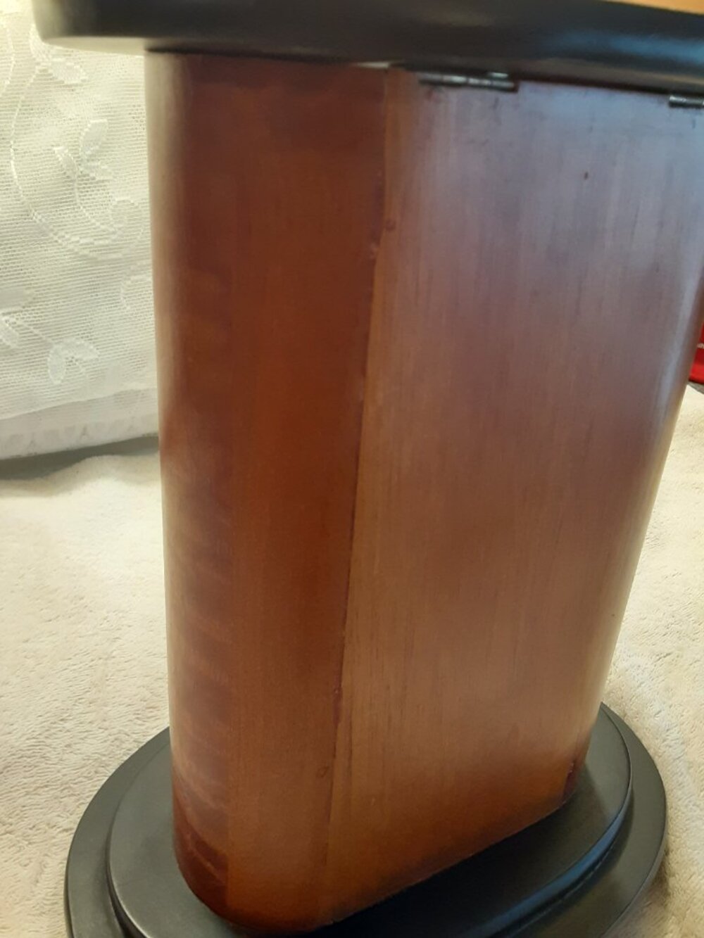 Vintage Linden Mahogany finished wooden jewelry box / clock housing case - Picture 7 of 14